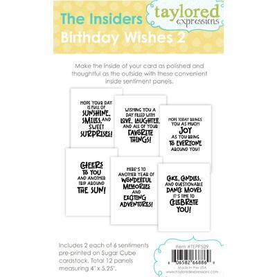 Birthday Wishes 2 - The Insiders - Pre-printed Card Sentiments