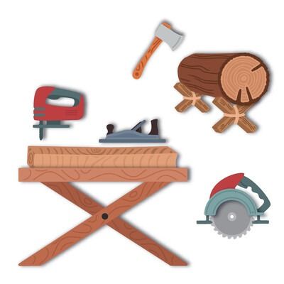 Lovely Layers: Woodworking - Honey Cuts Die Set