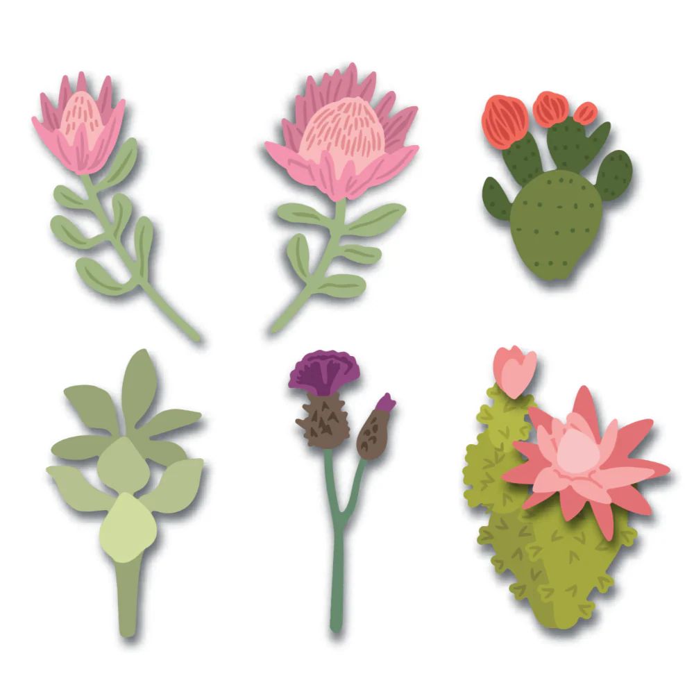 Lovely Layers: Mini Desert Blooms - Honey Cuts Die Set