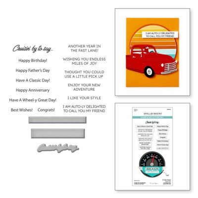 Cruisin&#39; By Sentiments - Clear Stamp &amp; Die Set