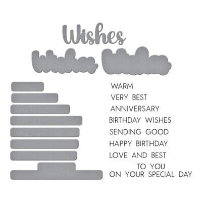 Very Best Wishes Sentiments - Clear Stamp &amp; Die Set