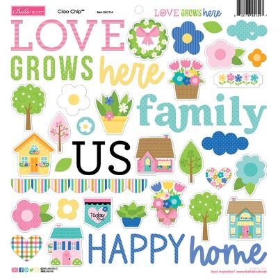 Ciao Chipboard Icons - Love Grows Here Collection