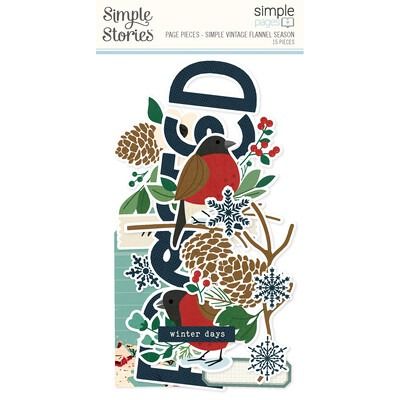 Simple Pages Page Pieces - Simple Vintage Flannel Season Collection