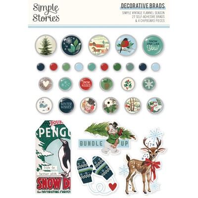 Decorative Brads - Simple Vintage Flannel Season Collection