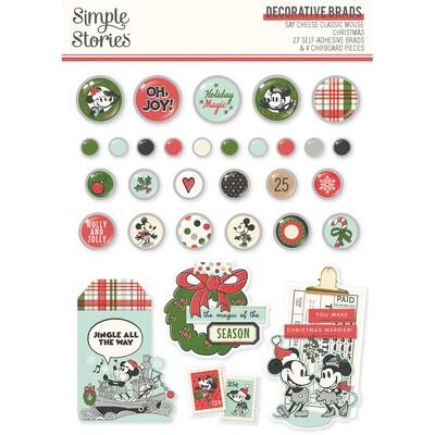 Decorative Brads - Say Cheese Classic Mouse Christmas Collection