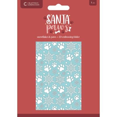 Snowflakes &amp; Paws - 2D Embossing Folder - Santa Paws Collection