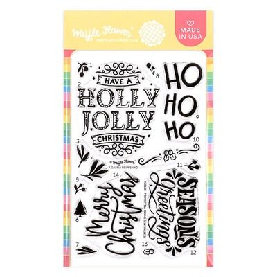 Poinsettia Frame Sentiments - Clear Stamp Set
