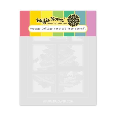 Postage Collage Vertical Tree - Stencil Set