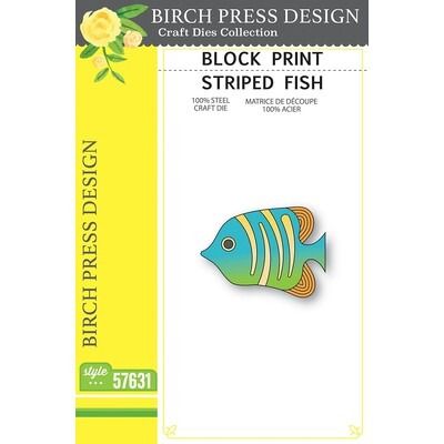 Striped Fish - Block Print - Die Set