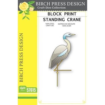 Block Print Standing Crane - Die Set