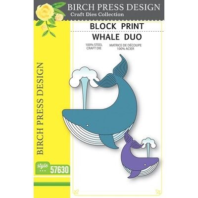 Whale Duo - Block Print - Die Set
