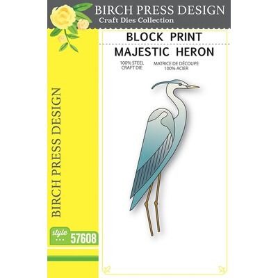 Majestic Heron - Block Print - Die Set