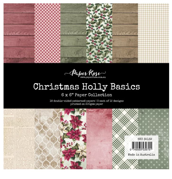 6x6 Paper Collection - Christmas Holly Basics Collection