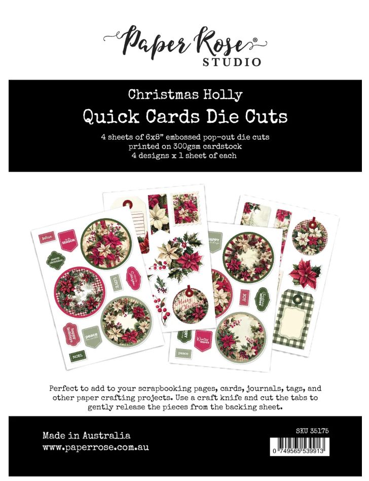 Quick Cards Die Cuts - Christmas Holly Collection