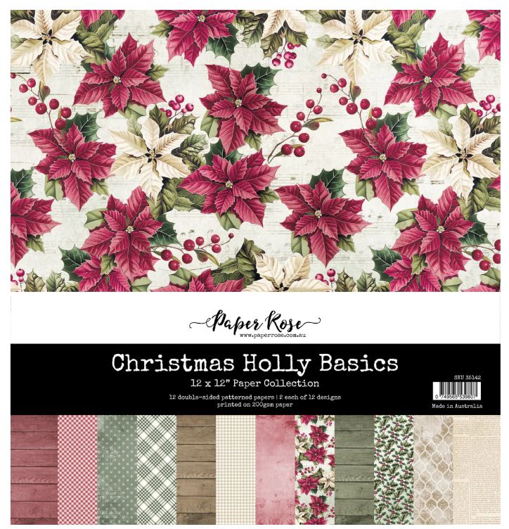 12x12 Paper Collection - Christmas Holly Basics Collection