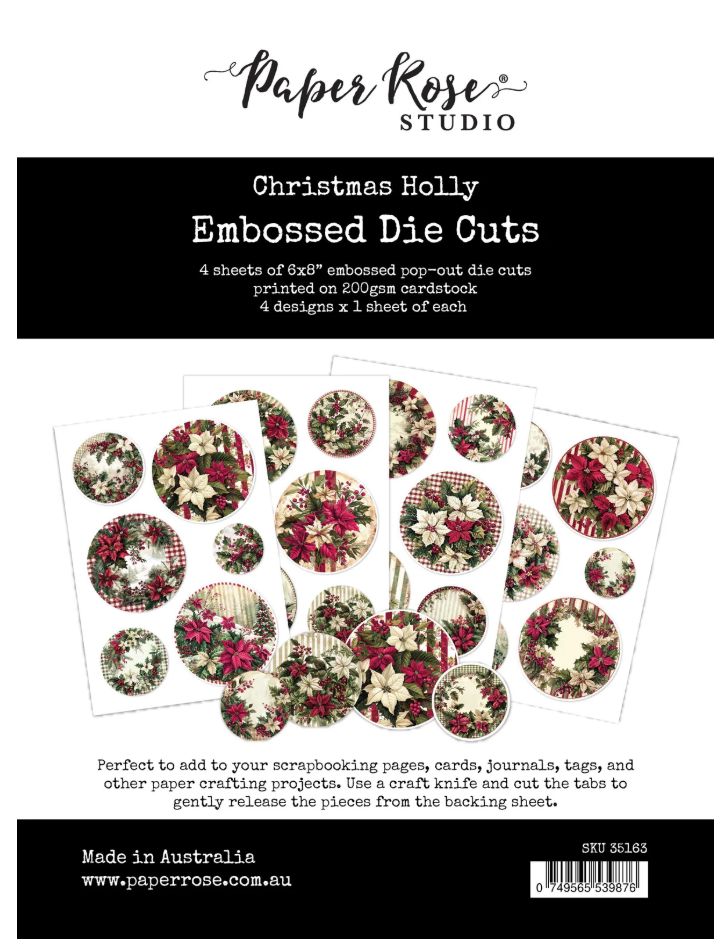 Embossed Die Cuts - Christmas Holly Collection