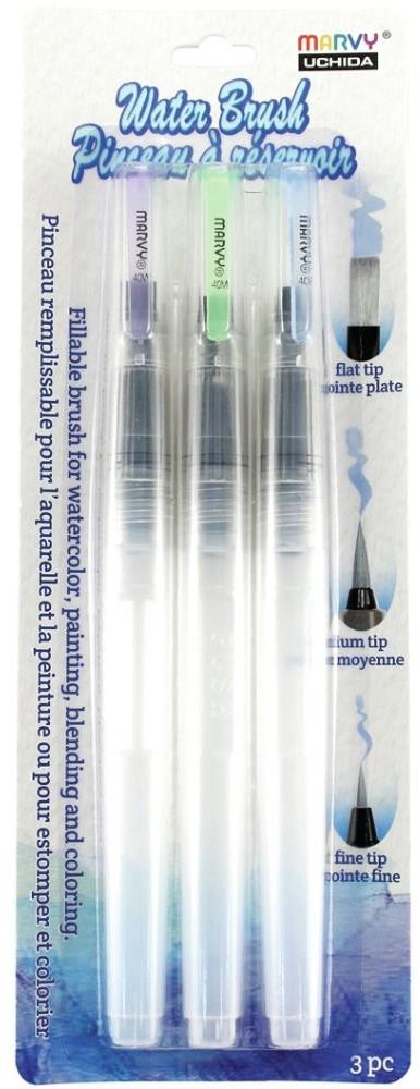 Flat/Medium/Fine Tip - Water Brush Set