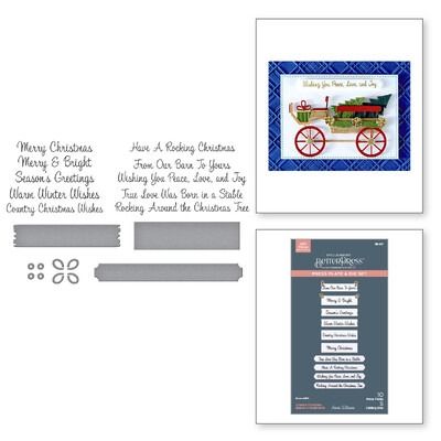 Country Christmas Banner &amp; Sentiments - BetterPress Press Plate &amp; Die Set