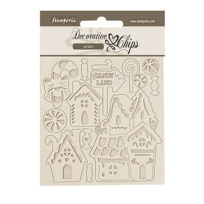 Marzipan Houses - Decorative Chips - Candy Christmas Collection