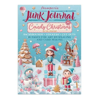 Junk Journal Backgrounds + Stickers + Cut Outs - Candy Christmas Collection