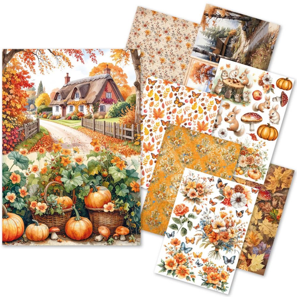 A5 Rice Paper Art Set - Hello Fall
