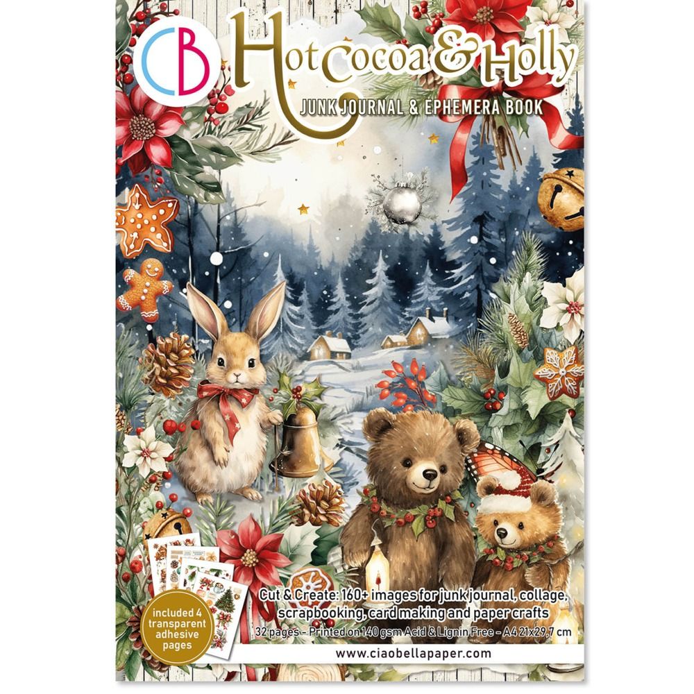 A4 Junk Journal &amp; Ephemera Book - Hot Cocoa &amp; Holly