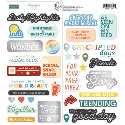 Chipboard Phrase Stickers - Legendary Collection