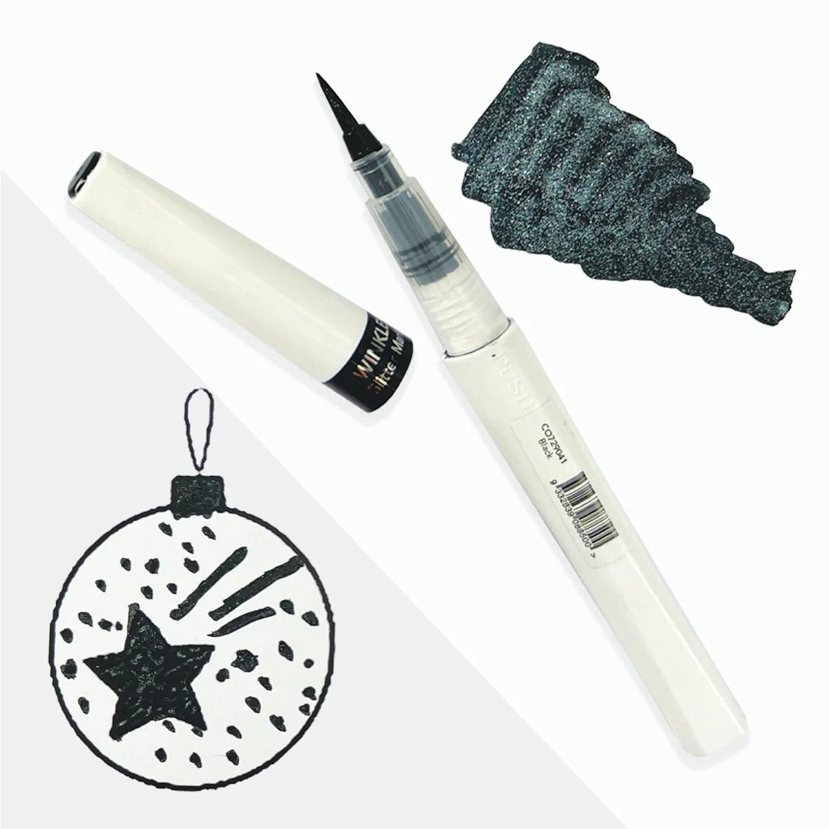 Black - Winkles Shimmer Glitter Pen
