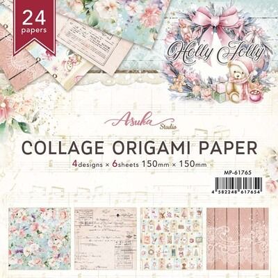 Collage Origami Paper - Holly Jolly Collection