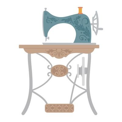 Lovely Layers: Antique Sewing Table - Die Set