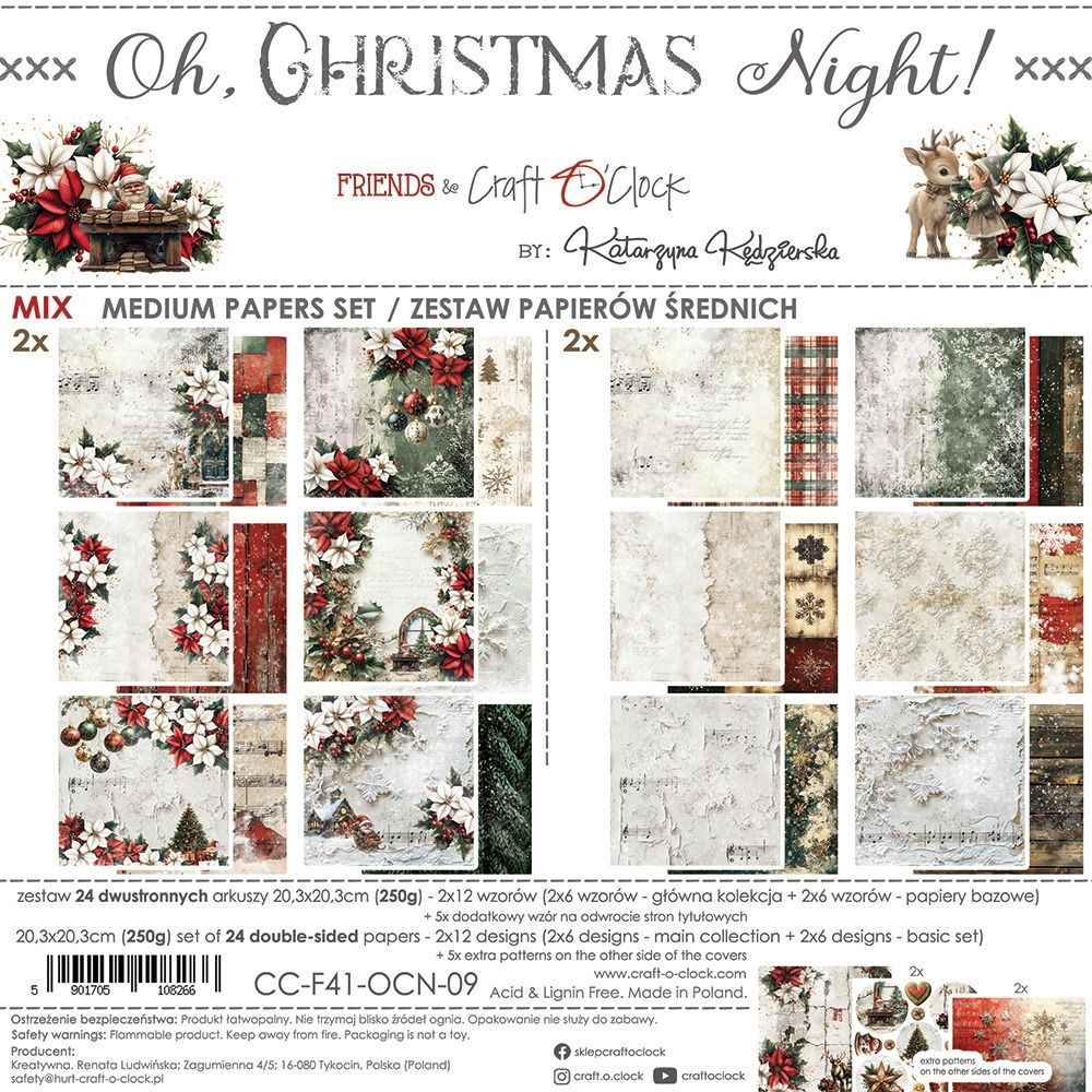 8x8 Mix Paper Pad - Oh Christmas Night Collection