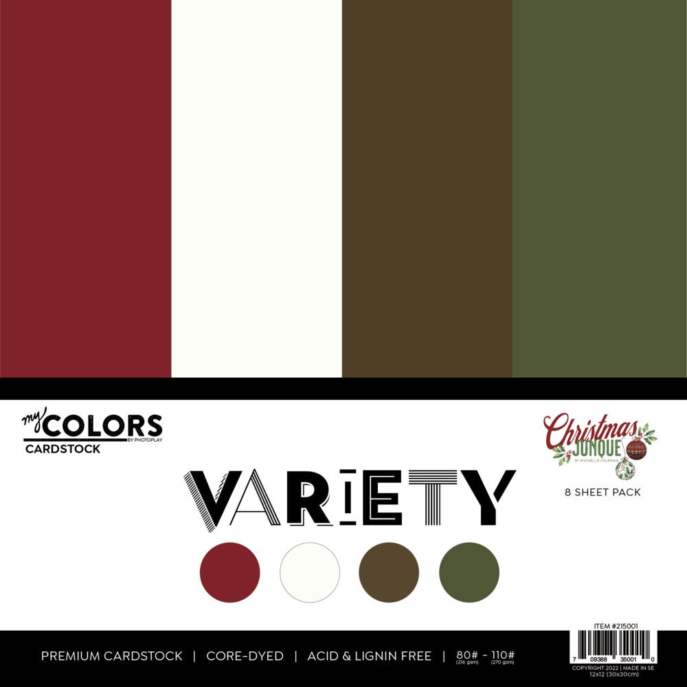 12x12 Cardstock Variety Pack - Christmas Junque Collection