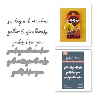Autumn Sentiments - BetterPress Plate &amp; Die Set - Autumn Archives Collection