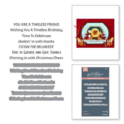 Cuckoo Cottage Sentiments - BetterPress Plate &amp; Die Set - Cuckoo Cottage Collection