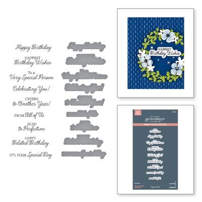 Birthday Wishes Sentiments - BetterPress Plate &amp; Die Set
