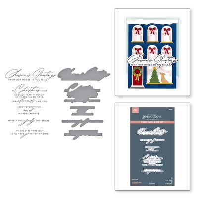 Christmas Cheer Sentiments - BetterPress Plate &amp; Die Set - City Holiday Collection