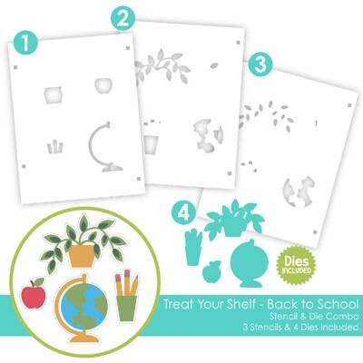 Back to School - Treat Your Shelf - Layering Stencil &amp; Die Set Combo