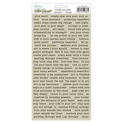 Phrases 1 - Beige - 6x12 Art Journal Paper Stickers