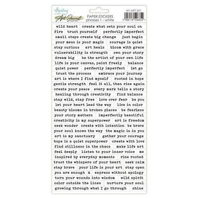 Phrases 1 - White - 6x12 Art Journal Paper Stickers