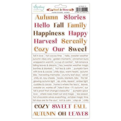 6x12 Paper Stickers - Rust &amp; Rose Collection - Words