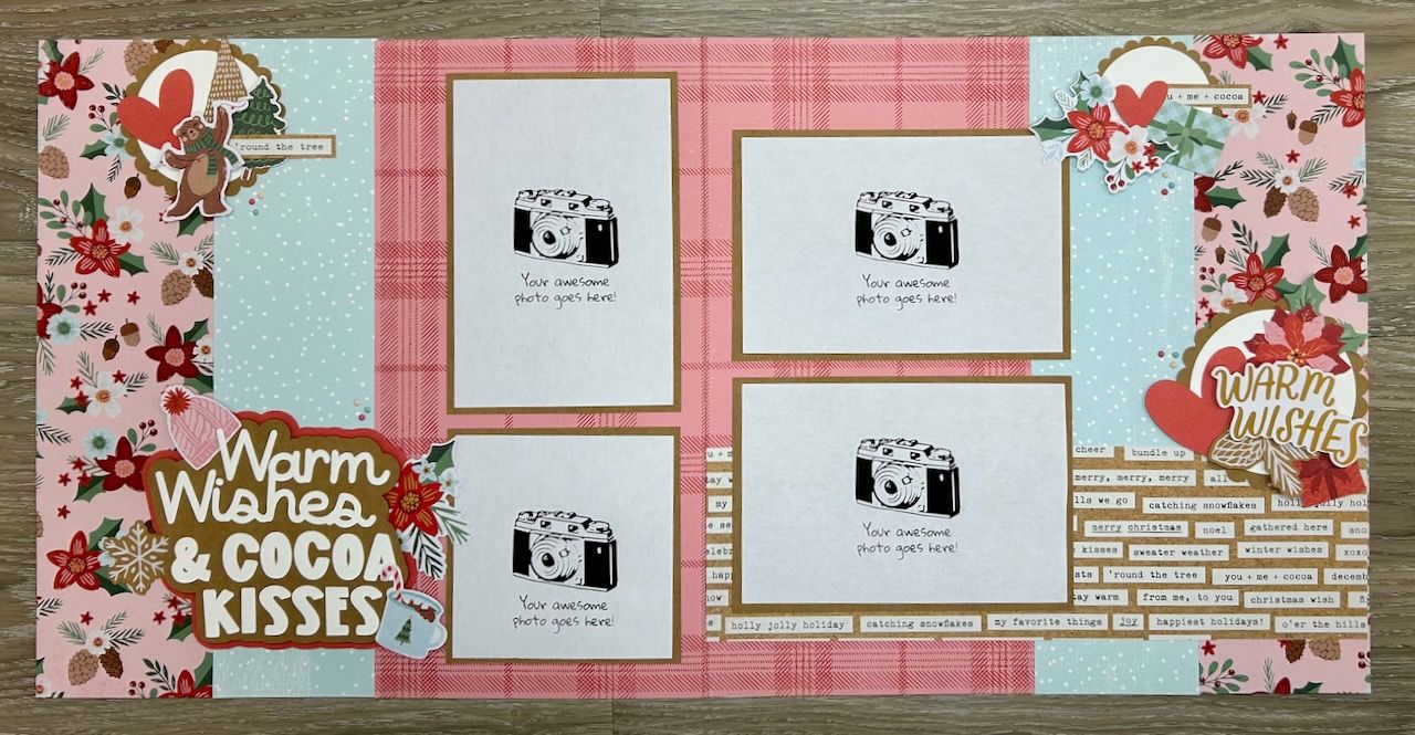 Warm Wishes &amp; Cocoa Kisses - Make &amp; Take Layout Kit