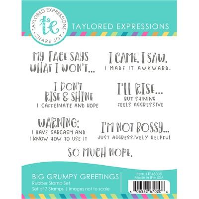 Big Grumpy Greetings - Cling Stamp Set