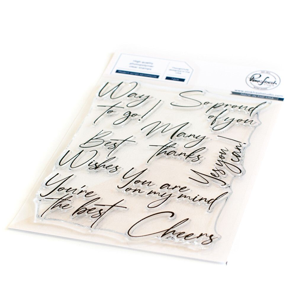 Modern Script Sentiments - Stamp Set