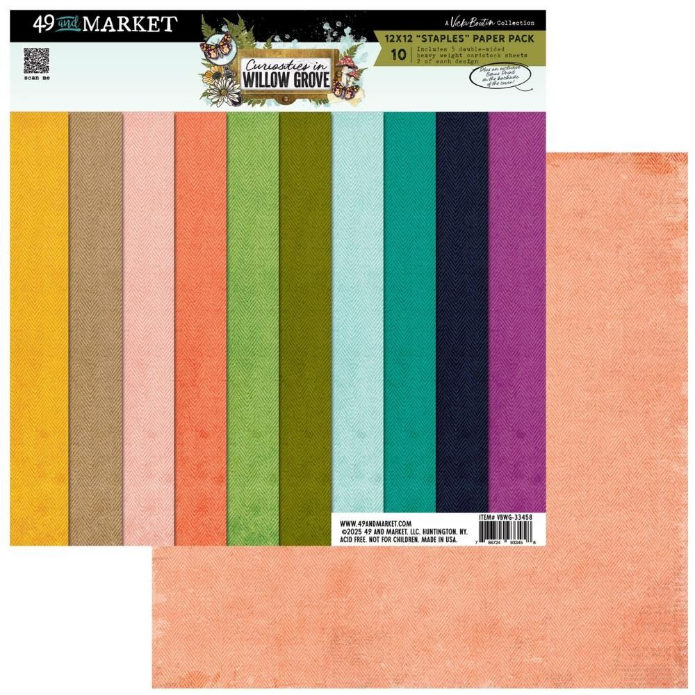 12x12 Staples Paper Pack - Curiosities in Willow Grove Collection