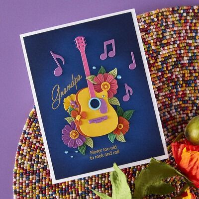 Mini Guitar - Bibi&#39;s Musical Notes - Die Set