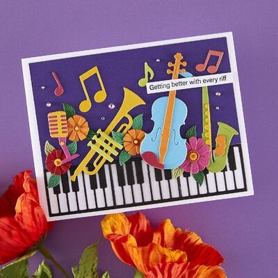 Mini Musical Instruments - Bibi&#39;s Musical Notes - Die Set