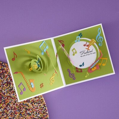 Musical Notes &amp; Stave Pop-Up - Bibi&#39;s Musical Notes - Die Set