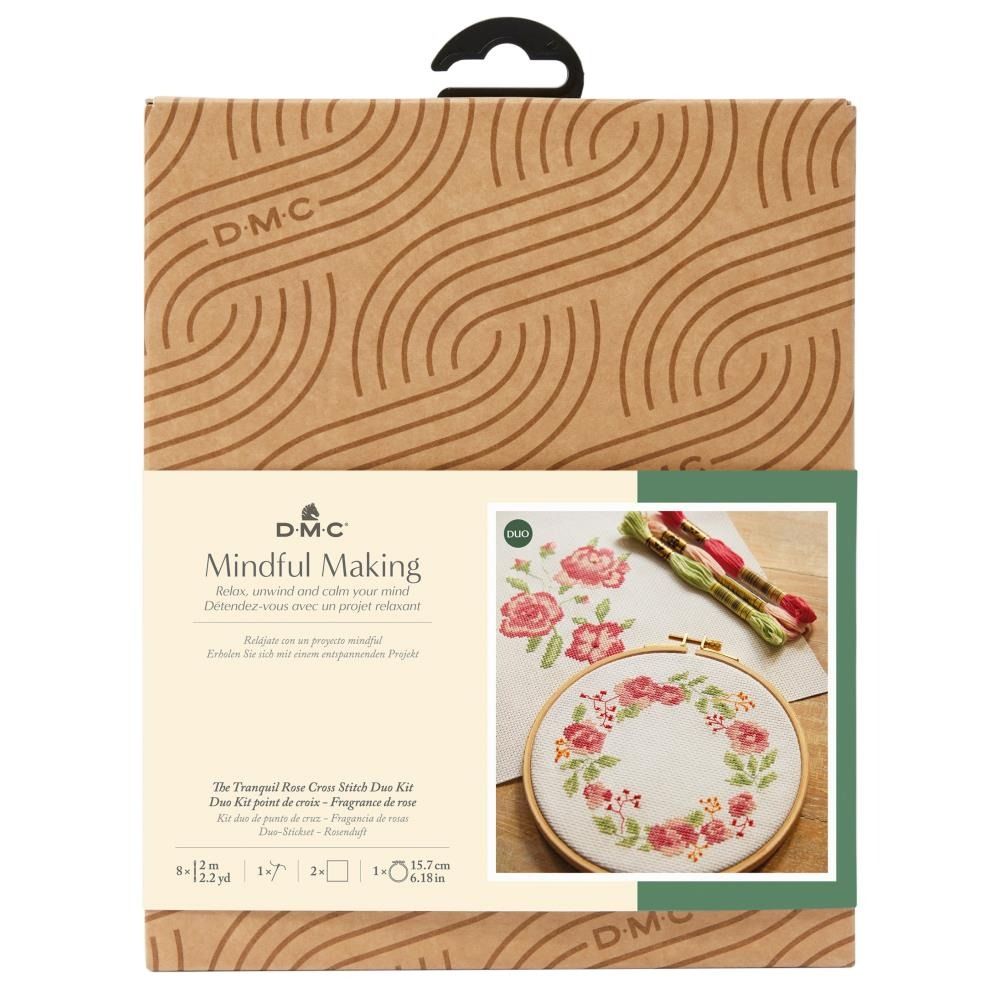 Tranquil Rose - Cross Stitch Duo Kit - Mindful Making