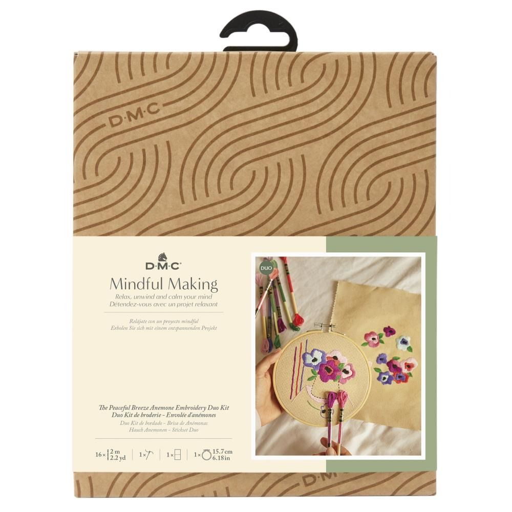 Peaceful Breeze Anemone - Embroidery Duo Kit - Mindful Making