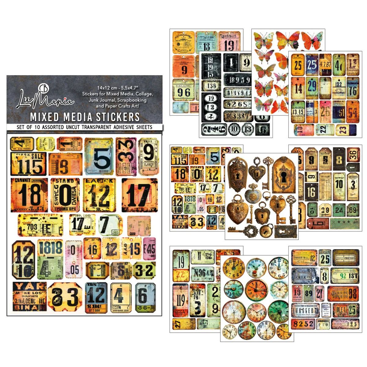 Scratched Labels - LuMania Mixed Media Stickers